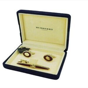 BURBERRY Tie pin Bordeaux x Gold Women Authentic secondhand